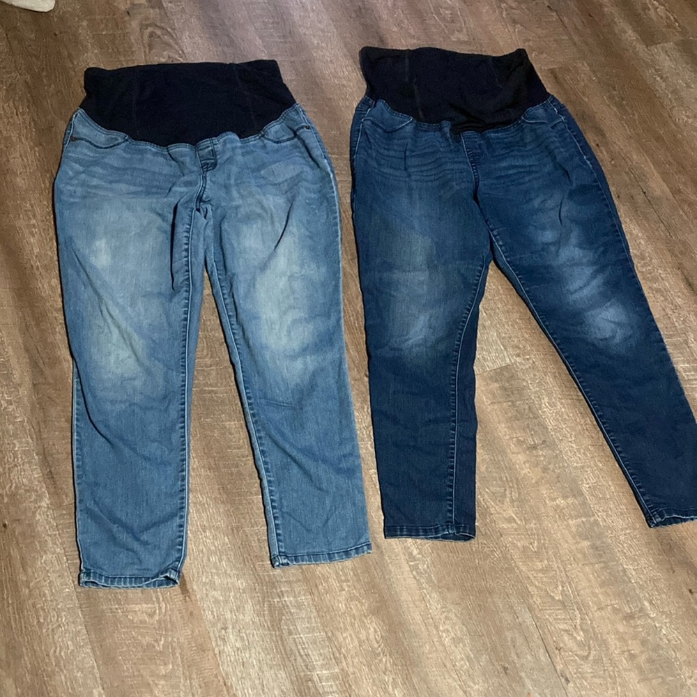 Two pairs of Isabel maternity jeans size 12.